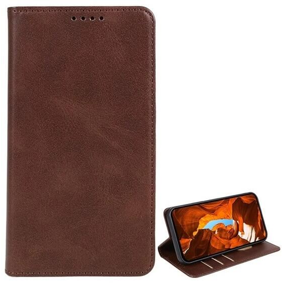 Gigapack T Phone 2 Pro 5G koptatott bőr hatású fliptok sötétbarna (GP-159672) (GP-159672)