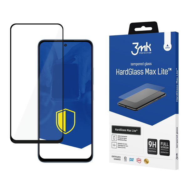 3mk HardGlass Max Lite Xiaomi Redmi 12 Edzett üveg kijelzővédő - Fekete
