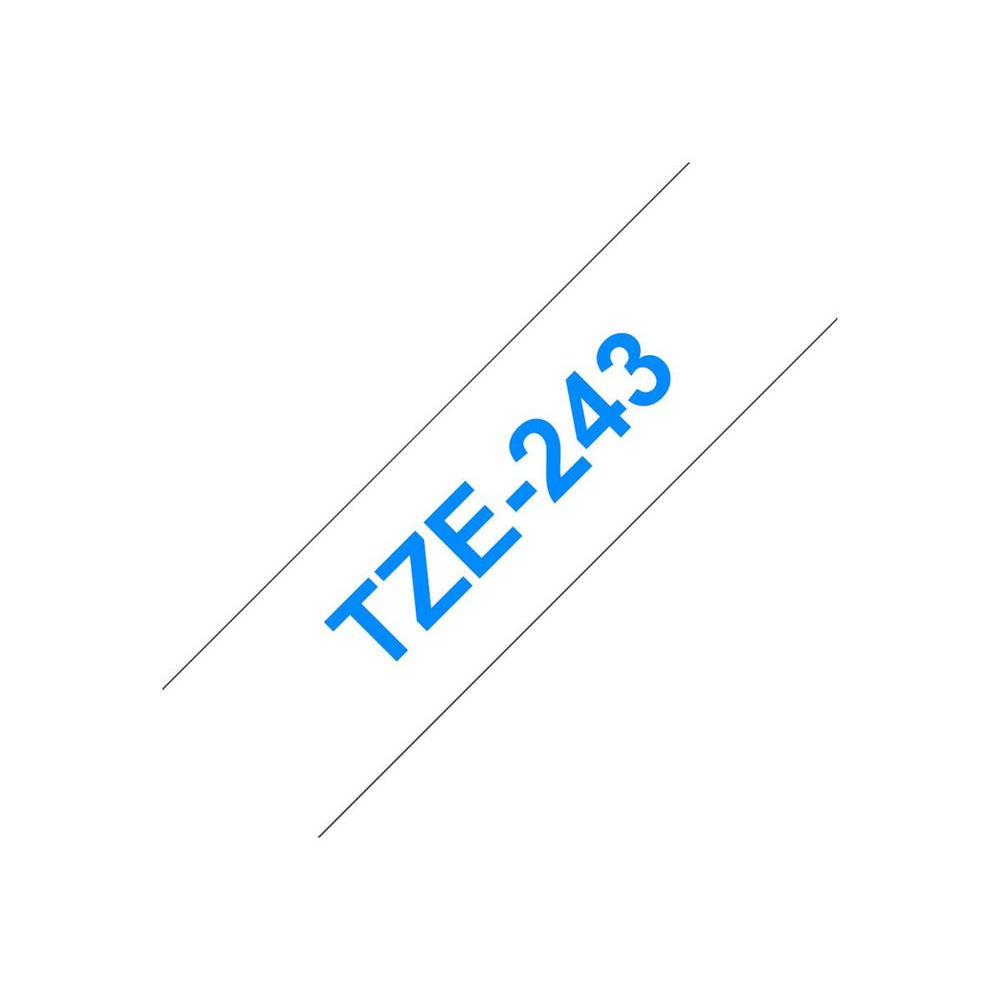 Brother laminated tape TZe-243 - Blue on white (TZE243)