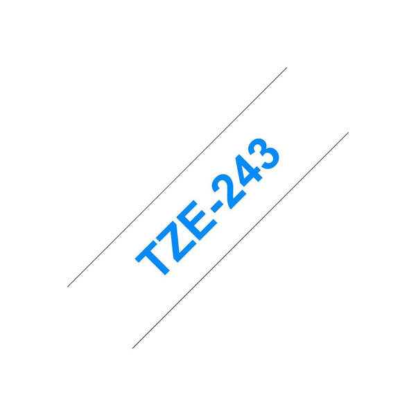 Brother TZE-243 labelprinter-tape Blauw op wit