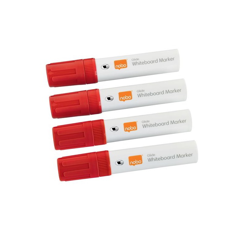 Nobo Glide 10mm Táblamarker készlet - Piros (4 db / csomag) (1915390)