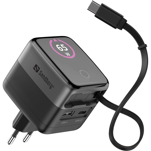 Sandberg 441-74 Caricabatterie per dispositivi mobili Universale Grigio AC Ricarica rapida Interno