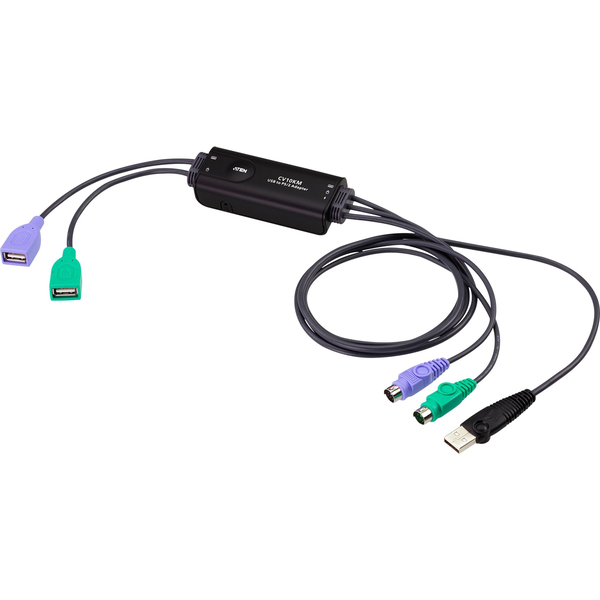ATEN CV10KM toetsenbord-video-muis (kvm) kabel Zwart 0,8 m