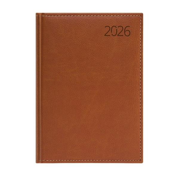 Kalendart Business 2026 B021 A5 napi beosztású barna határidőnapló