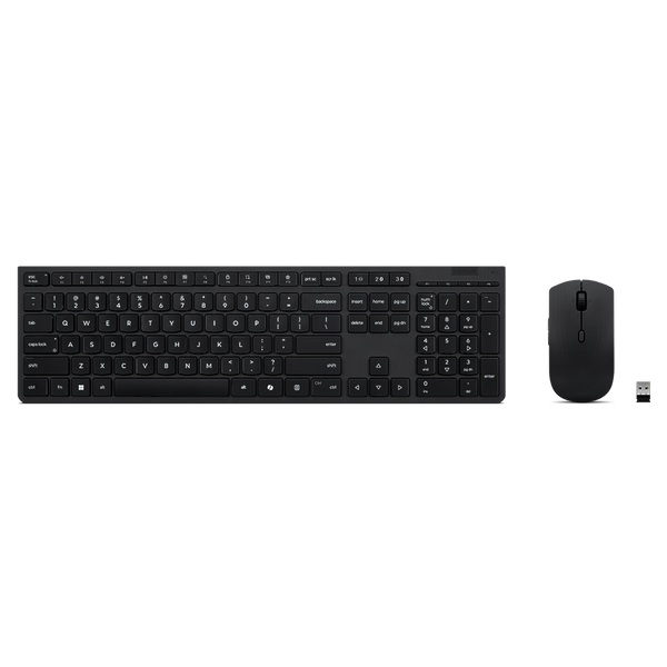 Lenovo 4X31R64316 tastatur Mus inkluderet Kontor RF trådløs + Bluetooth QWERTY US engelsk Grå