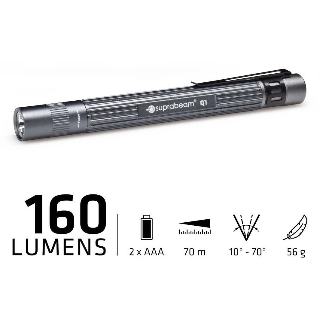 Suprabeam Q1 SUPRABEAM Q1 Toll lámpa Elemekről üzemeltetett LED 14.2 cm Szürke (501.3011)