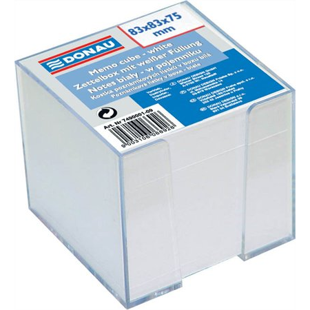 Donau 83x83x75 mm Kockatömb - Fehér 600 lap / tömb (7490001-99)