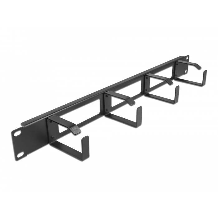 Delock 19 kábel rendező panel nyílással és 4 hurokkal 1U fekete (66658) (66658)