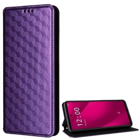 Gigapack T Phone 2 Pro 5G 3D rombusz mintás prémium fliptok lila (GP-159777) (GP-159777)