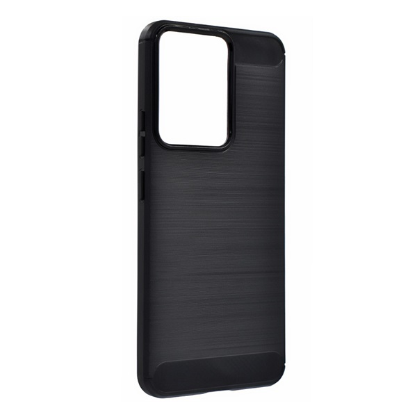 Szilikon telefonvédő (ütésállóság, légpárnás sarok, szálcsiszolt, karbon minta) FEKETE Realme 14T / 14 "Gigapack csomagolás" (GP-169964)