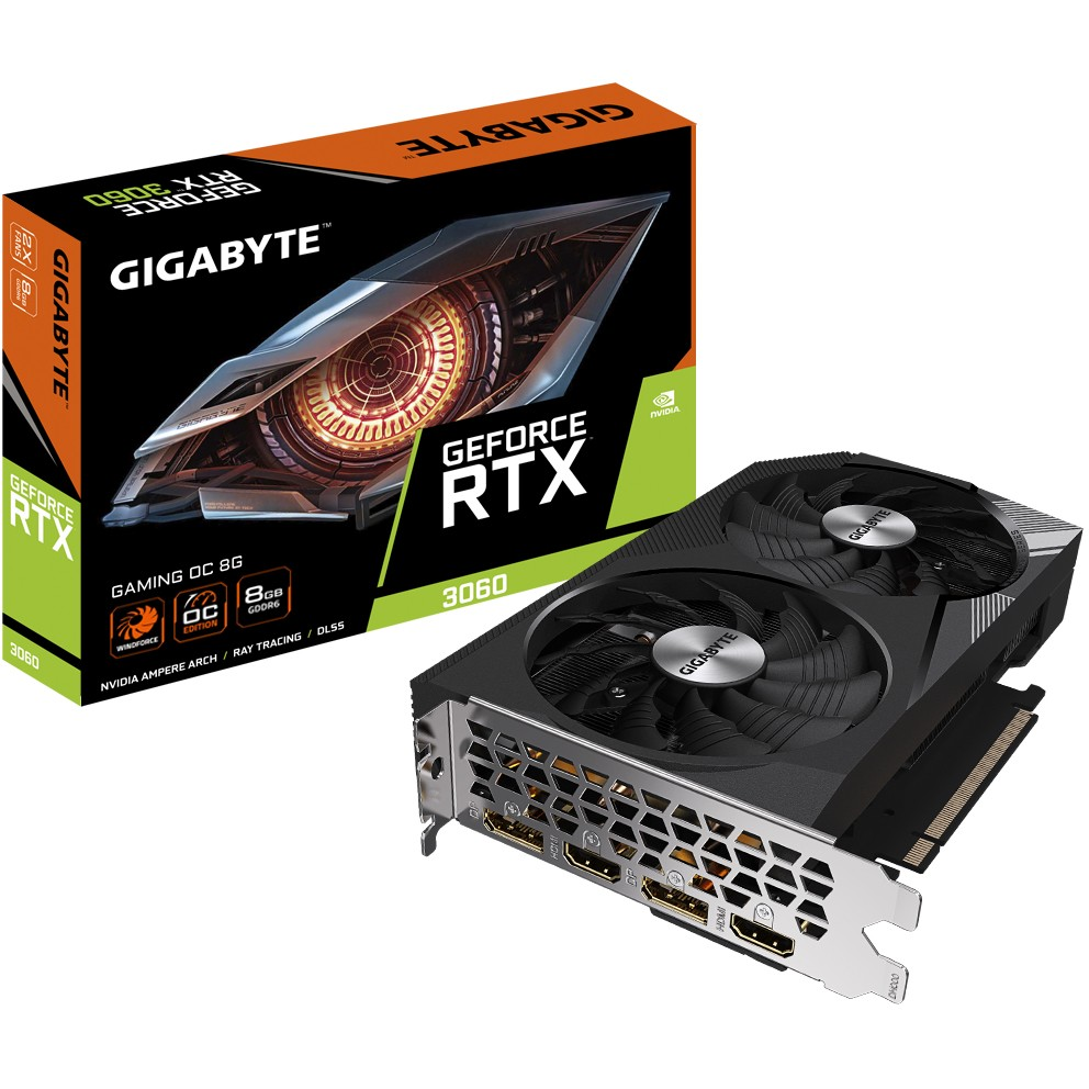 Gigabyte GAMING GeForce RTX 3060 OC 8G (rev. 2.0) NVIDIA 8 Giga Bites GDDR6