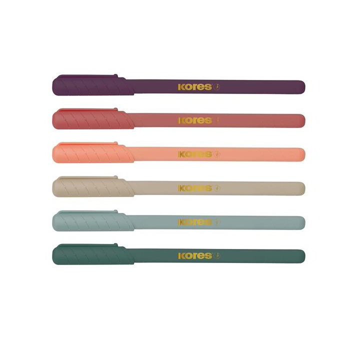 Kores KOR-M Vintage Kupakos golyóstoll készlet 6 darabos - 1,0mm / Kék (37067)