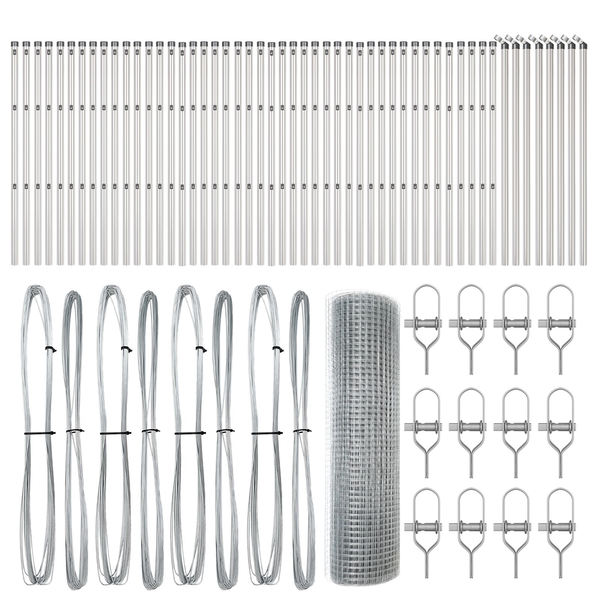 Hegesztett Drótháló Kerítés 13 oszloppal 0.6x100 m Galvanizált Acél