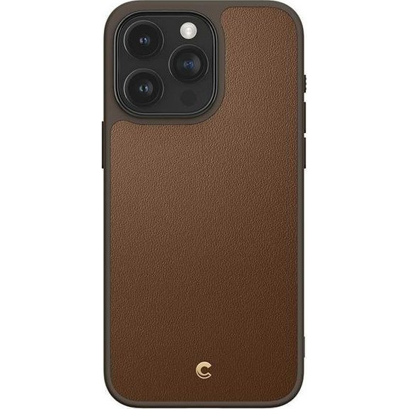 Spigen Szilikon Védőkeret + Műanyag Hátlap - Apple IPhone 15 Pro Max, Bőrrel Bevont Hátlap, Barna (Spi002545)