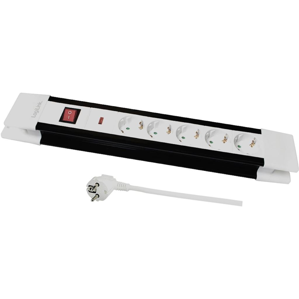 LogiLink LPS211 Elosztó kapcsolóval Fekete, Fehér Védőérintkezős 3m (LPS211)