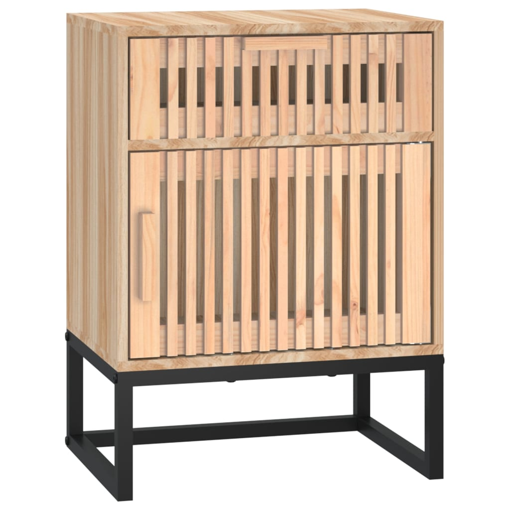 szerelt fa és vas éjjeliszekrény 40x30x55,5 cm (352095)