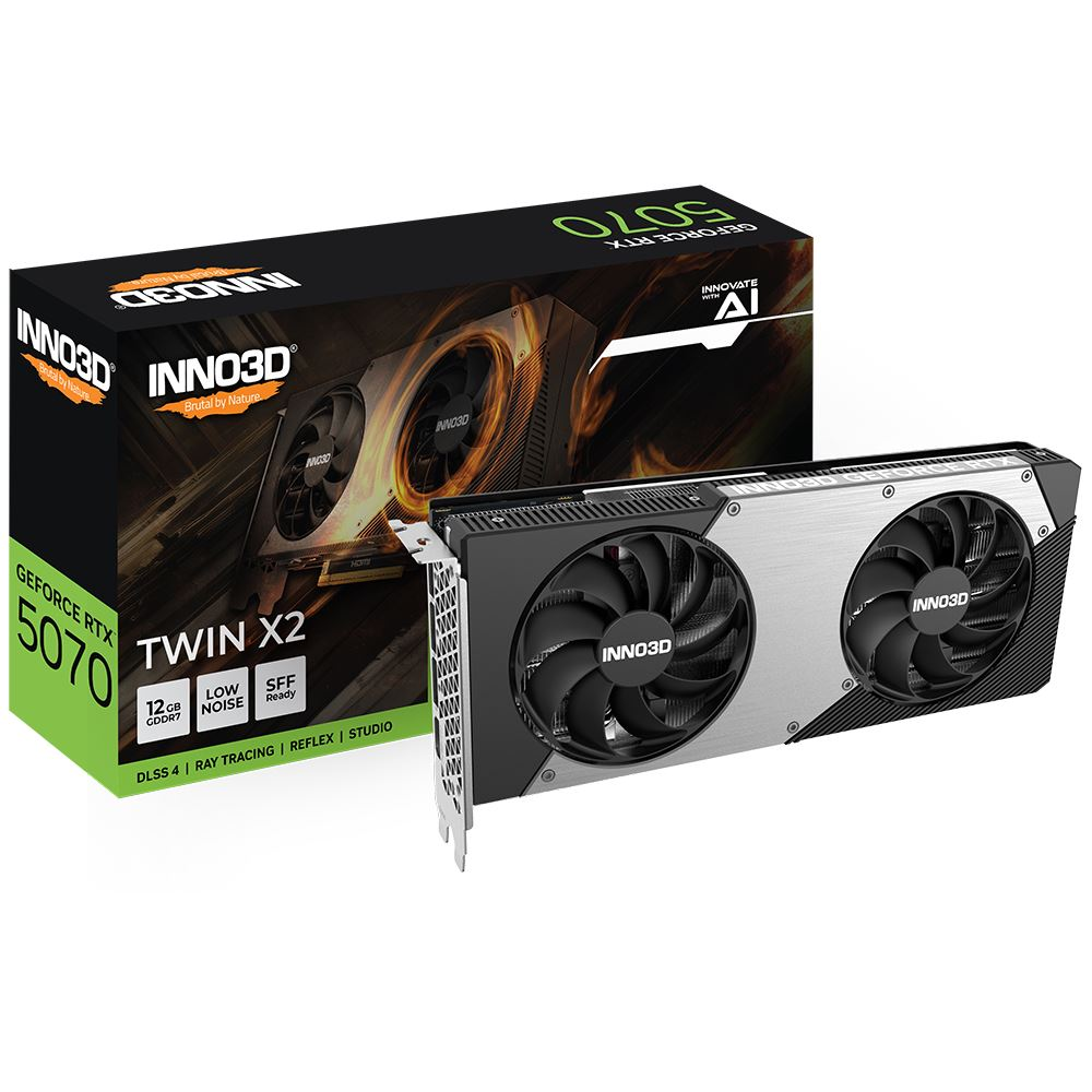 Inno3D GeForce RTX 5070 12GB TWIN X2 videokártya (N50702-12D7-195064N) (N50702-12D7-195064N)