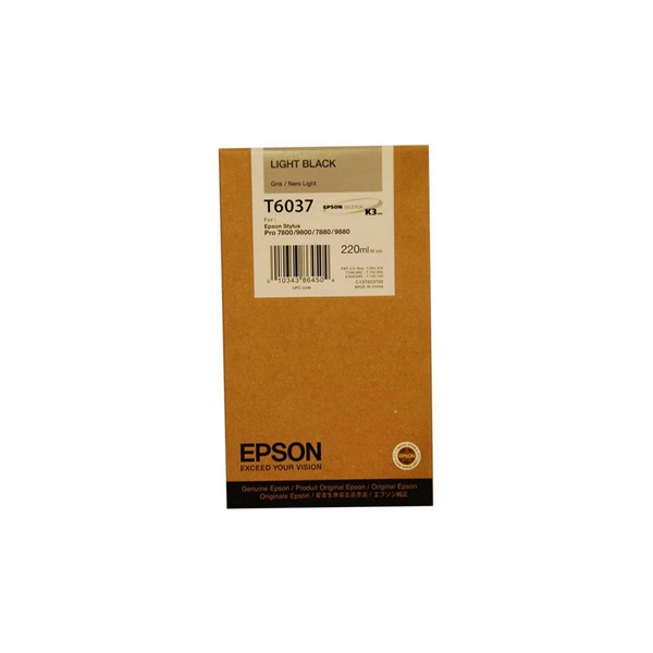 Epson T6037 blækpatron 1 stk Original Lys sort