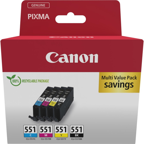 Canon 6509B016 blækpatron 4 stk Original Sort, Blå, Magenta, Gul
