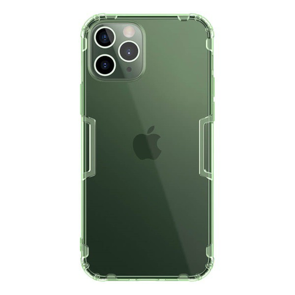NILLKIN NATURE szilikon telefonvédő (közepesen ütésálló, légpárnás sarok, 0.6 mm, ultravékony) SÖTÉTZÖLD [Apple iPhone 12 Pro] (5996591005478)