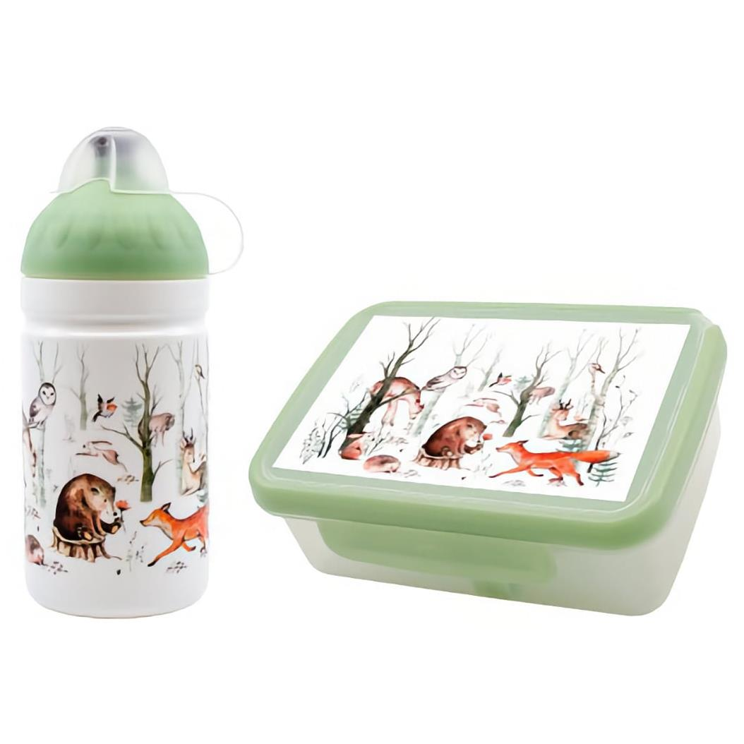 ZDRAVÁ LAHEV uzsonnás doboz + kulacs szett, 0,5 l, erdei állatkák (263455310)