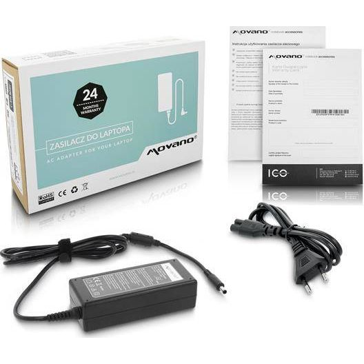Zasilacz do laptopa Movano 65 W, 3 mm, 3.3 A, 19 V (ZZ/DEL195334C)