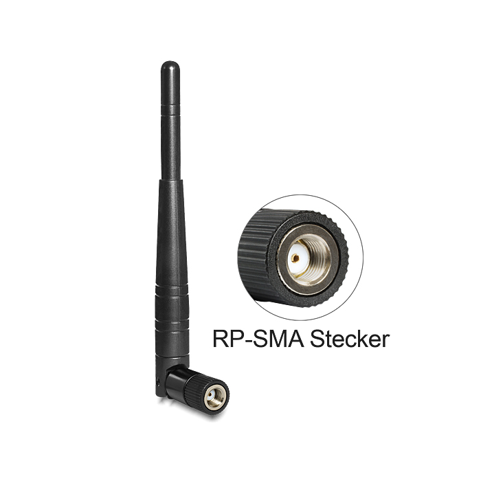 Delock WLAN antenna RP-SMA 802.11 a/b/g/n 3 dBi mindenirányú, csuklós, (88461) (88461)