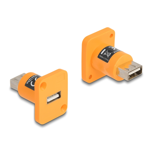 Delock D-típusú Modul A-típusú USB 2.0 csatlakozós anya   anya narancssárga (87999)