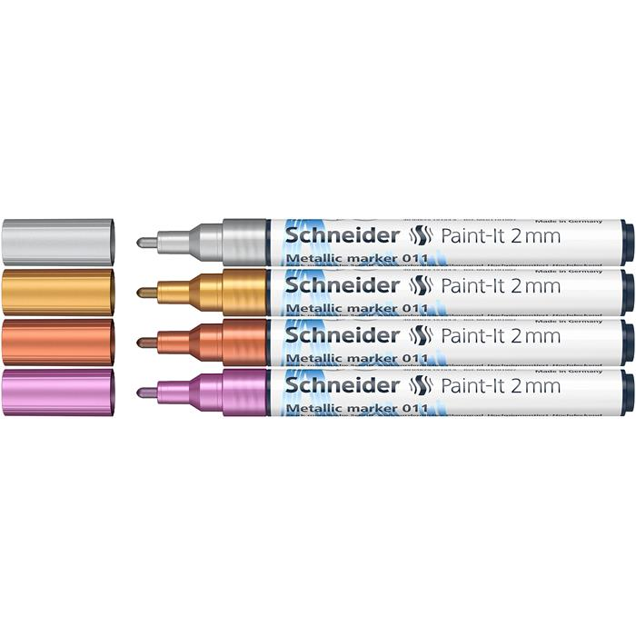 Schneider Paint-it 011 2mm Akril marker készlet - Vegyes színek (4 db / csomag) (ML01111501)
