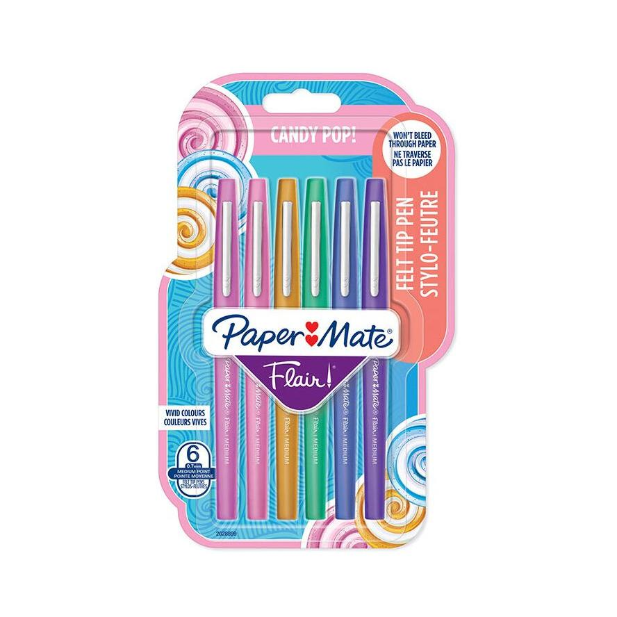 PAPER MATE Faserschreiber Flair 6er Candy Pop M 0.7 mm Blister (2028899) (2028899)