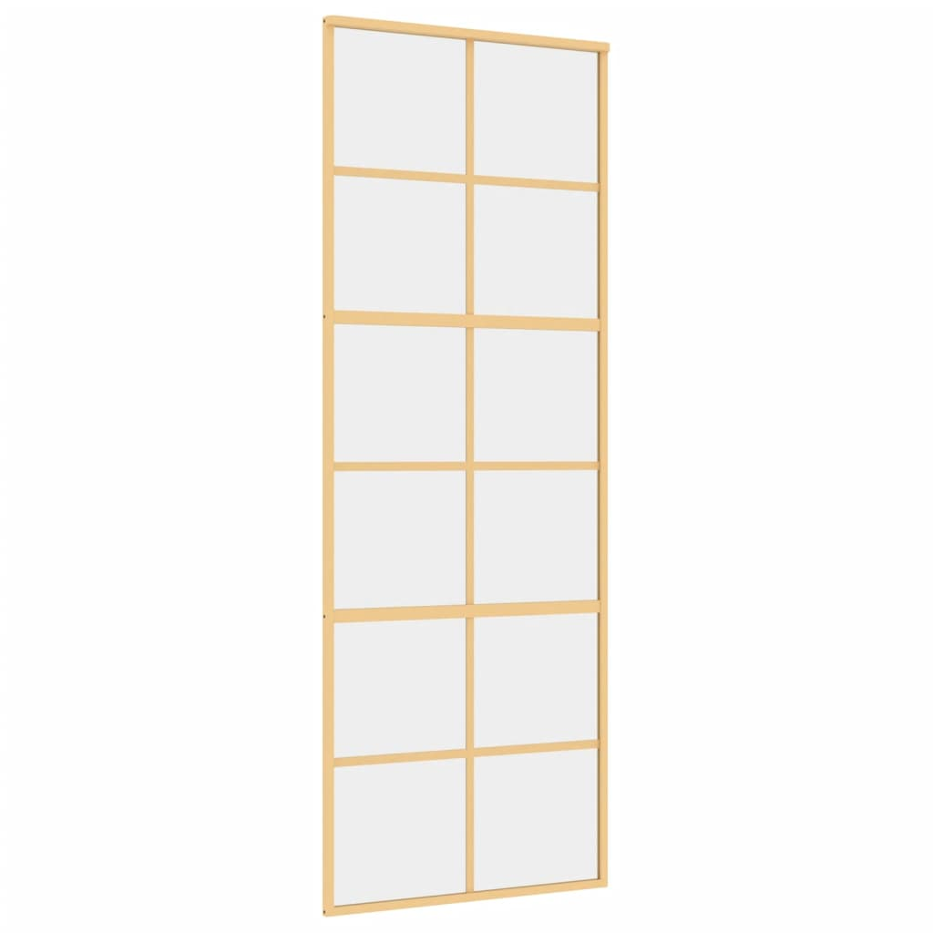 aranyszínű átlátszó ESG üveg és alumínium tolóajtó 76 x 205 cm (155166)