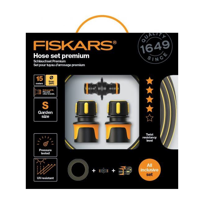 Fiskars 1027101 locsolótömlő szett 15m, 9mm (fis1027101)