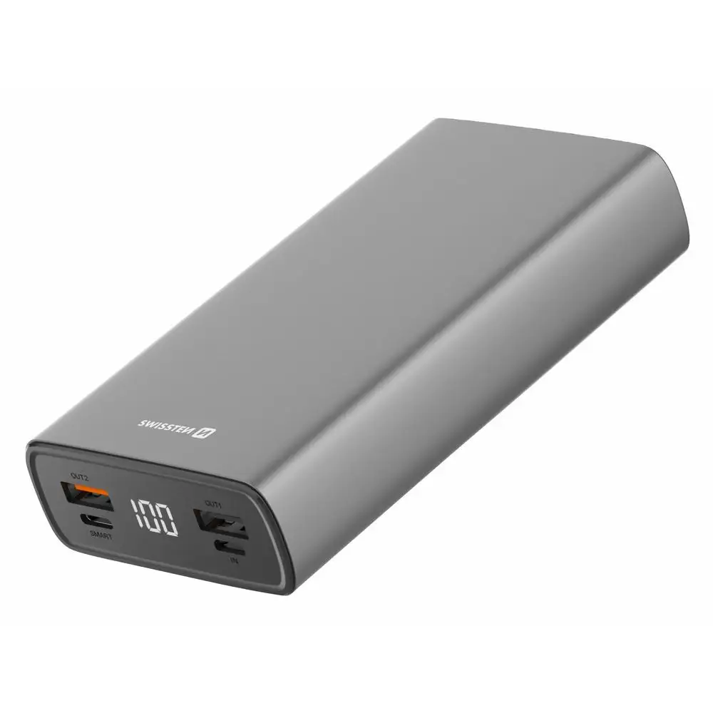Swissten Aluminium Power Bank 20000mAh - Szürke (22013916)