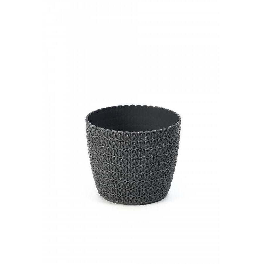 LAMELA MAGNOLIA JERSEY virágcserép, 26 cm átmérőjű, 22 cm magas, antracit (1310006690)