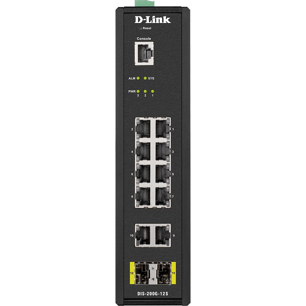 D-Link DIS-200G-12S netværksswitch Administreret L2 Gigabit Ethernet (10/100/1000) Sort