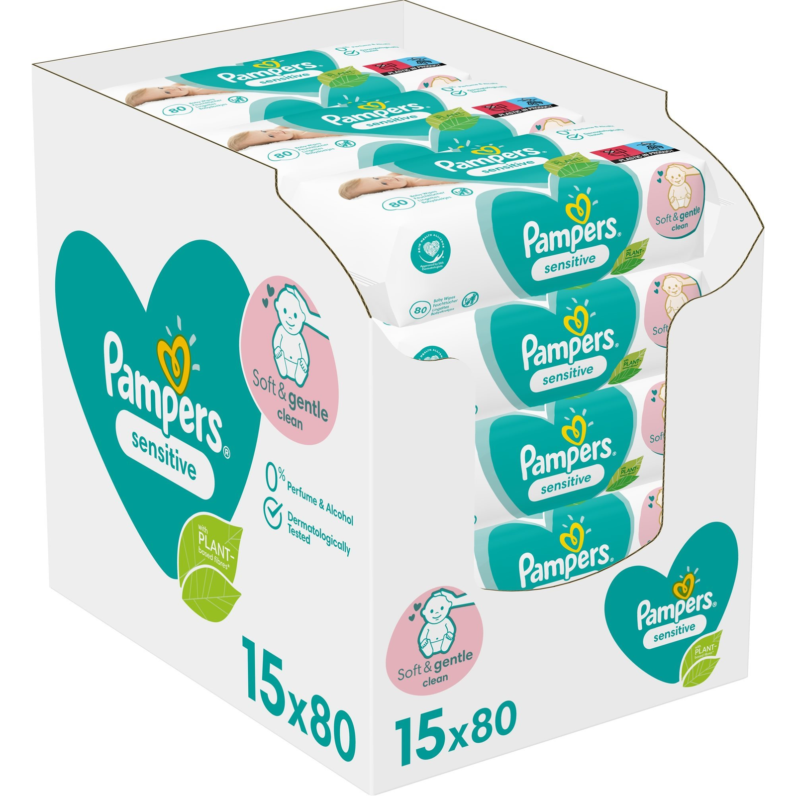 PAMPERS Sensitive Baby 15×80 db (8001841063188)