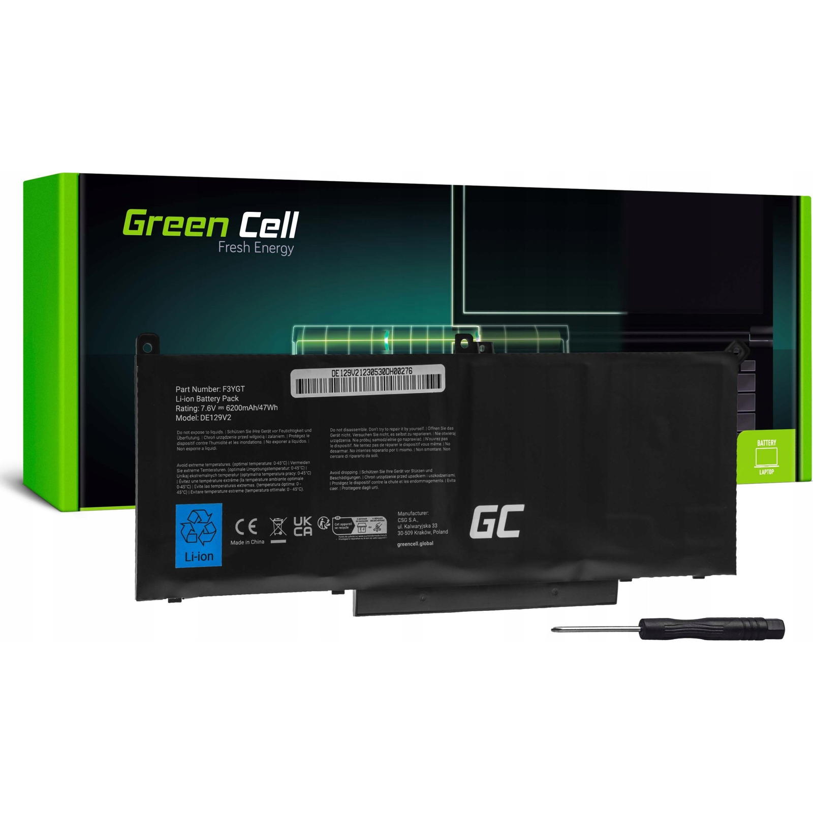Green Cell De129V2 Laptop Alkatrész Akkumulátor (DE129V2)