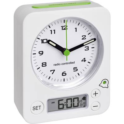 TFA Dostmann 60.1511.02 Rádiójel vezérlésű Ébresztőóra Fehér Fluoreszkáló Mutató