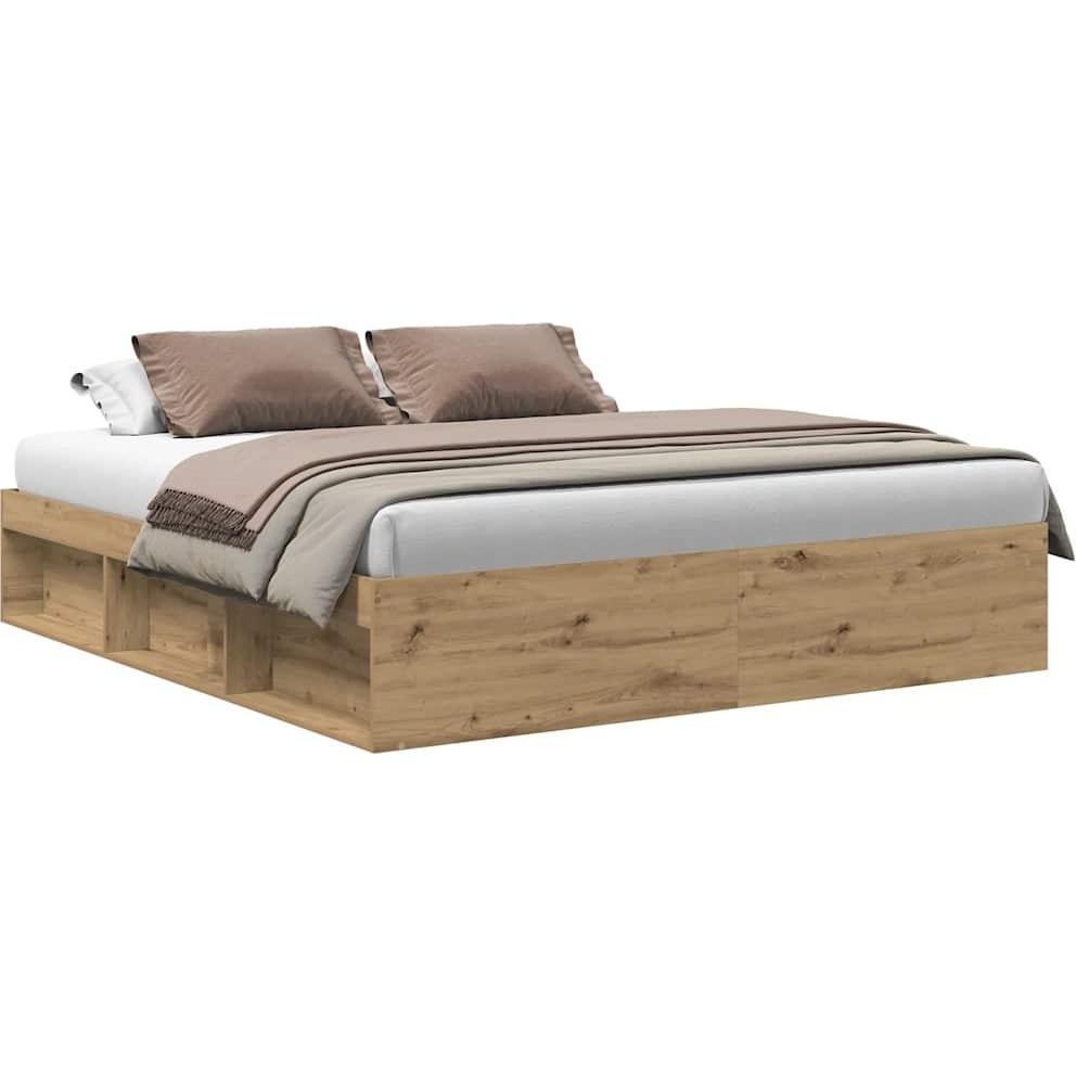 kézműves tölgy szerelt fa ágykeret matrac nélkül 200x200 cm (3328870)