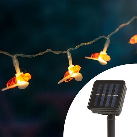 Family Decor LED-es szolár fényfüzér méhecskés (58220)a (f58220)