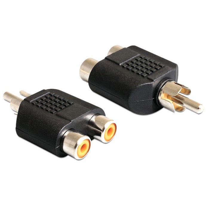 Delock 2 x RCA anya > 1 x mono RCA apa adapter (84499) (84499)