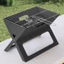 Faszén BBQ Grill - Összecsukható, Fekete, 46x30x31 cm, Acélból készült