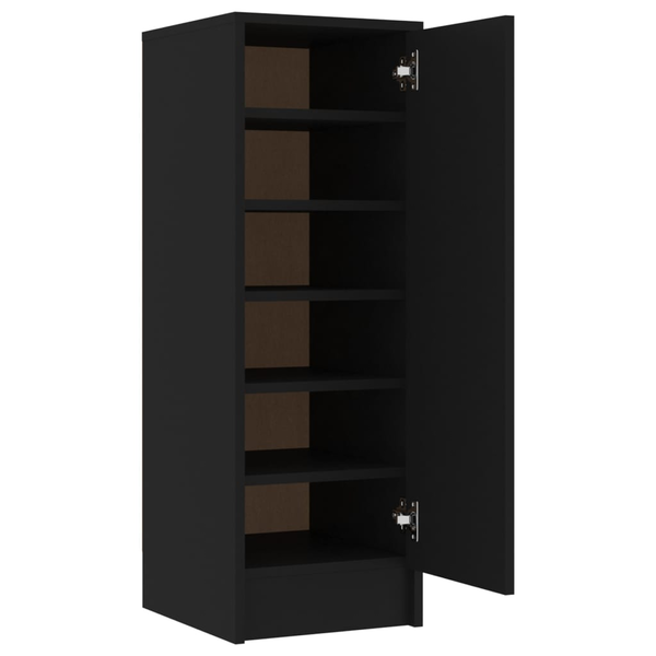 fekete forgácslap cipősszekrény 32 x 35 x 92 cm