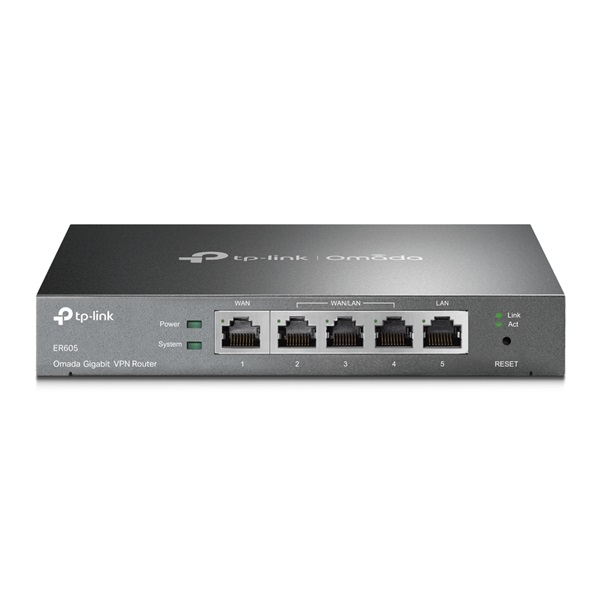 TP-LINK Vezetékes Omada VPN Router 1xWAN(1000Mbps) + 4xLAN(1000Mbps), ER605