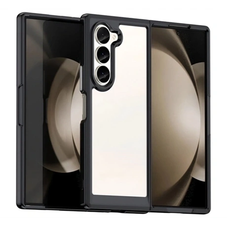Szilikon telefonvédő (ütésállóság, átlátszó hátlap) FEKETE Samsung Galaxy Z Fold6 (SM-F956) "Gigapack csomagolás" (GP-159534)