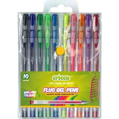  Cricco Długopisy żelowe fluorescencyjne 10 kolorów