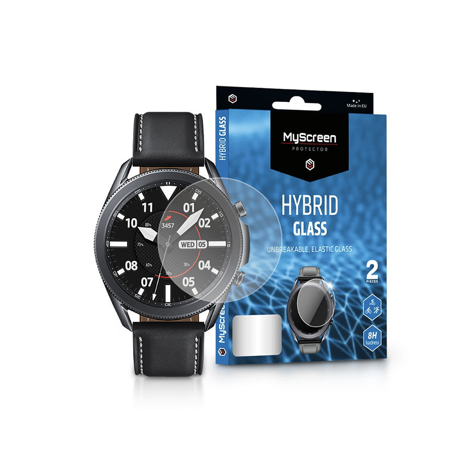 Samsung Galaxy Watch 3 (45 mm) rugalmas üveg képernyővédő fólia - MyScreen Protector Hybrid Glass - 2 db/csomag - transparent (LA-1881)