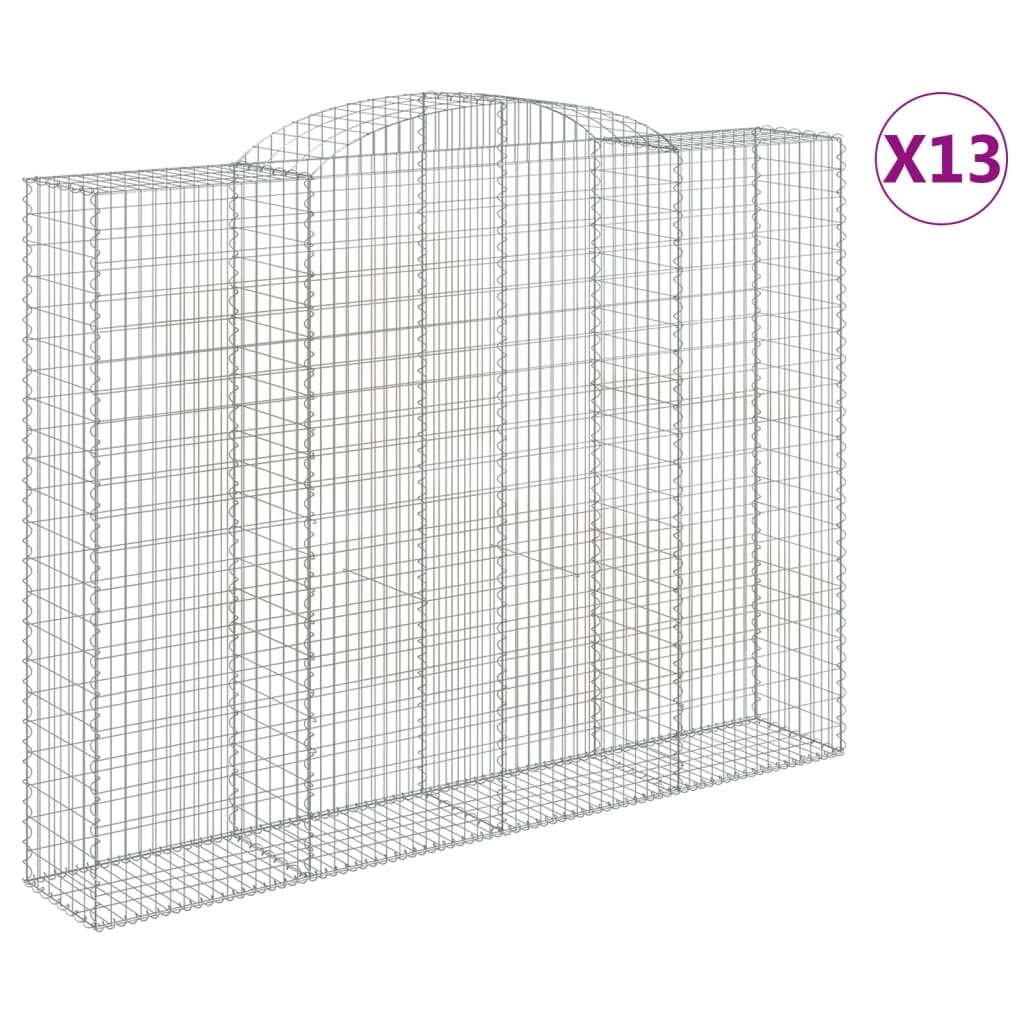 13 db íves horganyzott vas gabion kosár 300x50x220/240 cm (3146820)