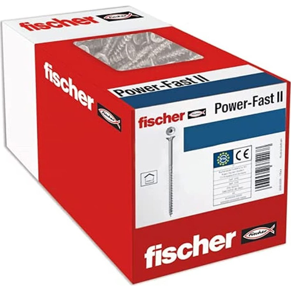 Fischer Caja De Tornillos Para Madera Rosca Parcial, Cincado, 5x80