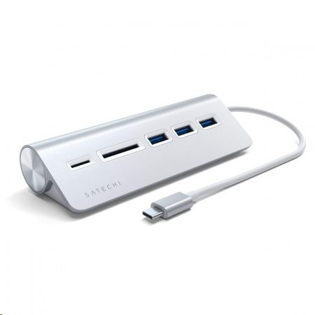 Satechi Aluminium Hub Combo - hliníkový USB-C hub (3x USB-A, čítačka kariet (ST-TCHCRS)